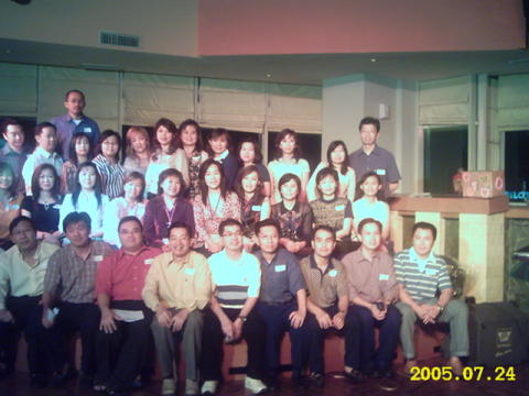 Foto Reuni SMP Kristen Yusuf July 2005
Ini adalah foto bersama dari anak-anak kelas SMP 3 A
From L-R first row in front: 
Effendi Mulia, Akwet (Benny Sucipto), John Hartono, Muliawan Lukman, Afiat Wongso, Miming (Yulianto), Kasman, Cun Bun (Effendi), Jesen.
Second row L-R:
Moi Mi,Ting Ting,Lucy Horangan, Juili, Kathy Dalima, Hong Wie, Wie Min, Lidia Gloria, Annie Phan, Mei Chen
Third row L-R:
Sien Sin, Ceceng,Su Ching,?, Fie Kim (Nani Pangestu), Yenny, Siaw Cien, Tin Tin, Giok Kheng, Lina (Mimi),Henny, Suwandi.
Paling belakang yang berdiri: Gouw Wie Fong (Ivan Gunawan)
Keywords: Foto para alumni angkatan SMP Kristen Yusuf 1983