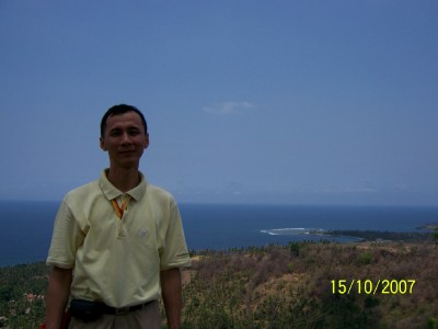 Latar Belakang Pantai Senggigi Lombok dari ketinggian bukit ke 2
